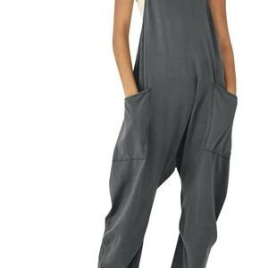 Charcoal Grey Relaxed Fit Sleeveless Jumpsuit Women’s Small (4) NWOT- Oversized